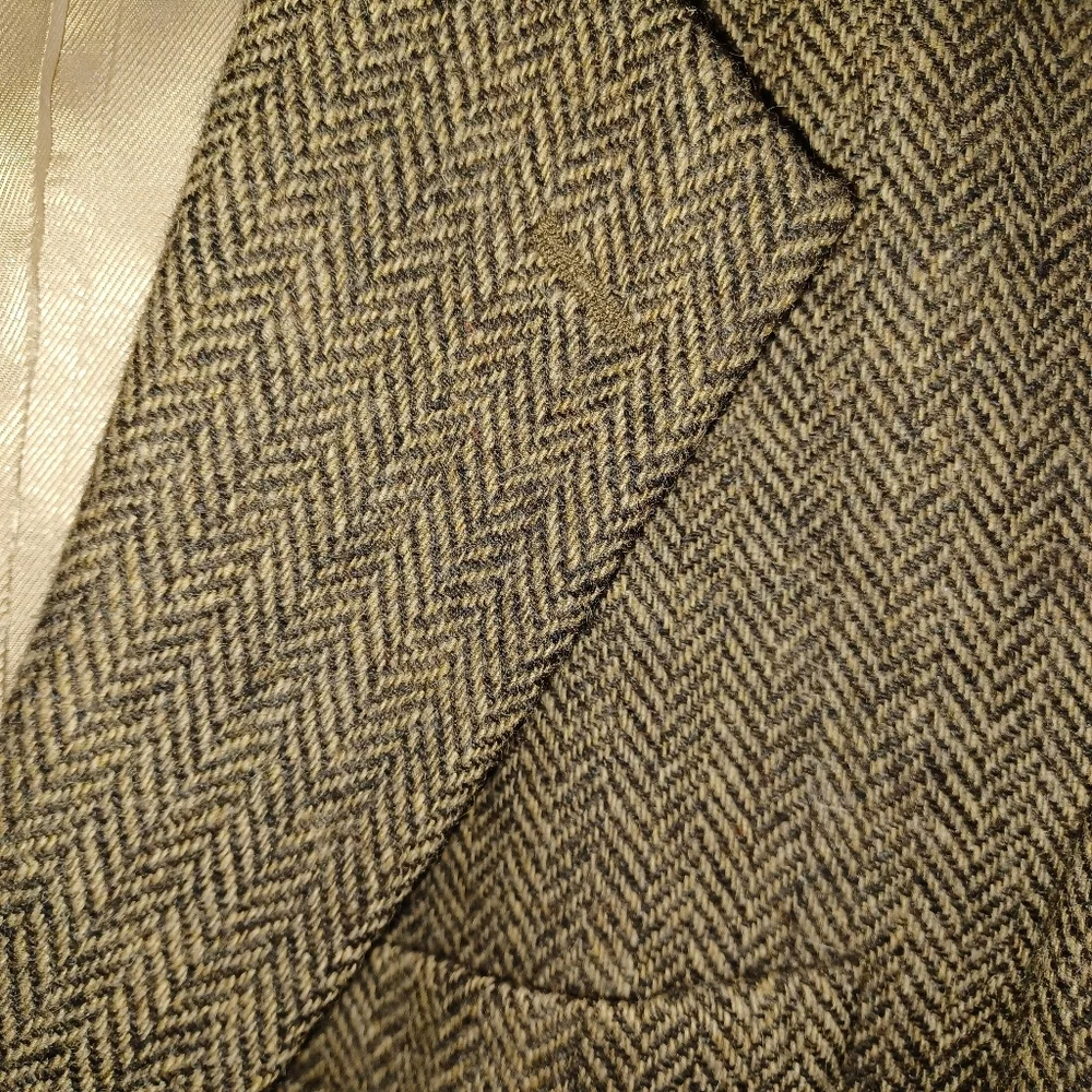 Men's Herringbone Wool Blazer - Brown & Tan